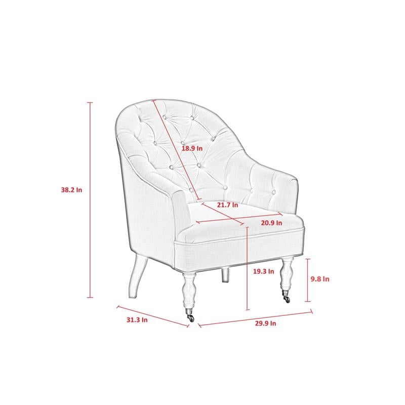 Jamiyah  Accent  Chair  Gray  Linen  Upholstered  Curved  Back
