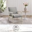 Alton  Armchair  Gray/Cream  Linen  Upholstered  Square  Arms