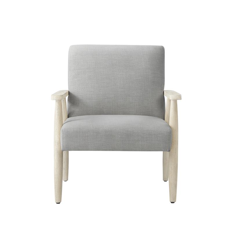 Alton  Armchair  Gray/Cream  Linen  Upholstered  Square  Arms
