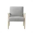 Alton  Armchair  Gray/Cream  Linen  Upholstered  Square  Arms