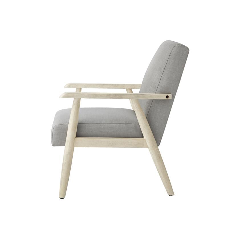 Alton  Armchair  Gray/Cream  Linen  Upholstered  Square  Arms