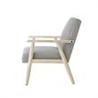 Alton  Armchair  Gray/Cream  Linen  Upholstered  Square  Arms