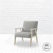 Alton  Armchair  Gray/Cream  Linen  Upholstered  Square  Arms