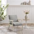 Alton  Armchair  Gray/Cream  Linen  Upholstered  Square  Arms