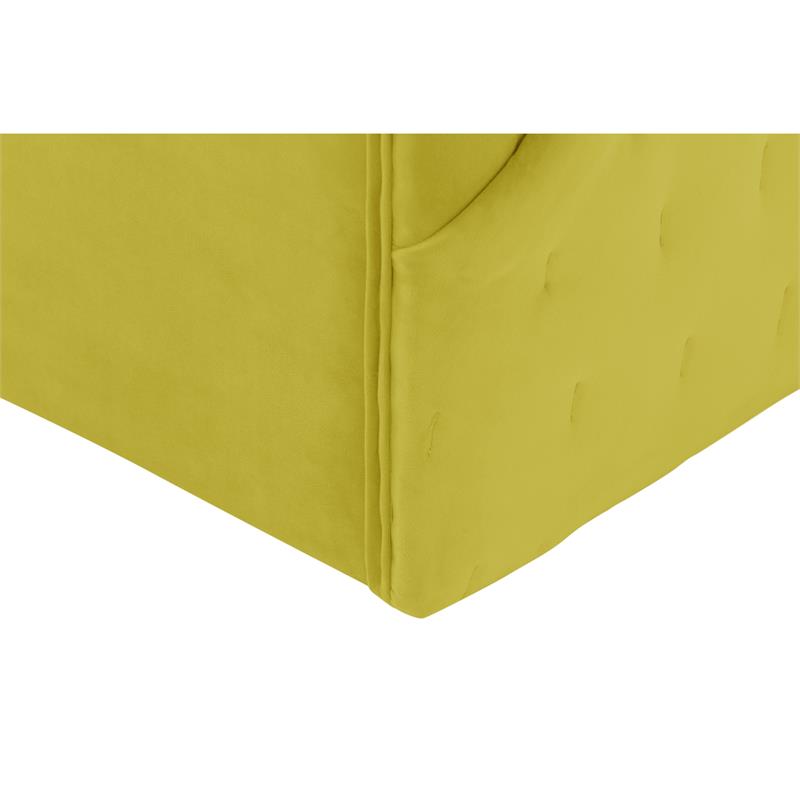 Grecia  Accent  Chair  Yellow  Velvet  Upholstered  Tufted