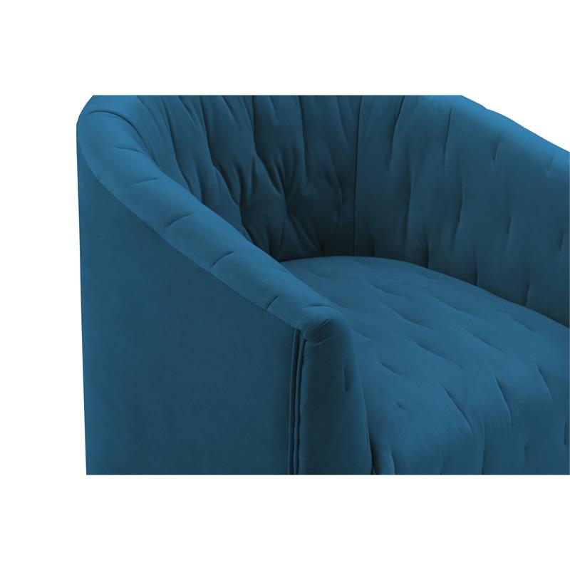 Grecia Accent Chair Teal Velvet  Upholstered Tufted