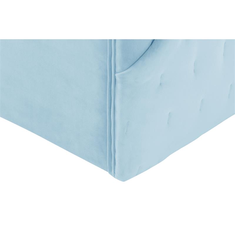 Grecia  Accent  Chair  Light  Blue  Velvet  Upholstered  Tufted