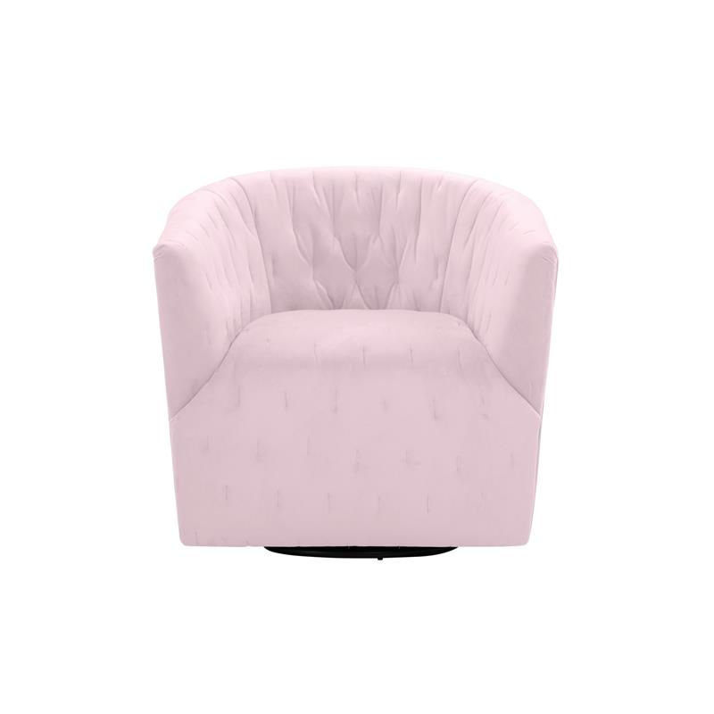 Grecia  Accent  Chair  Blush  Velvet  Upholstered  Tufted