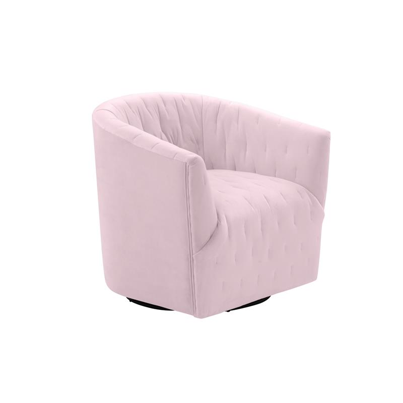 Grecia  Accent  Chair  Blush  Velvet  Upholstered  Tufted