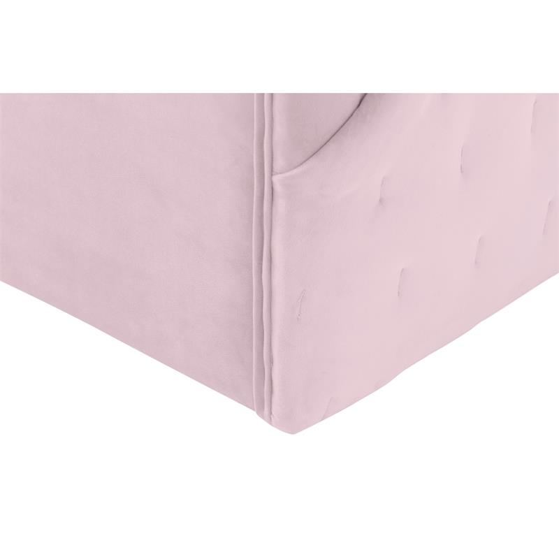 Grecia  Accent  Chair  Blush  Velvet  Upholstered  Tufted