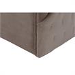 Grecia  Accent  Chair  Taupe  Velvet  Upholstered  Tufted