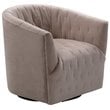 Grecia  Accent  Chair  Taupe  Velvet  Upholstered  Tufted