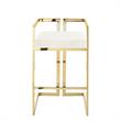 Kamiya  Bar  Stool  Cream White/Gold Velvet  Geometric  Frame  Upholstered