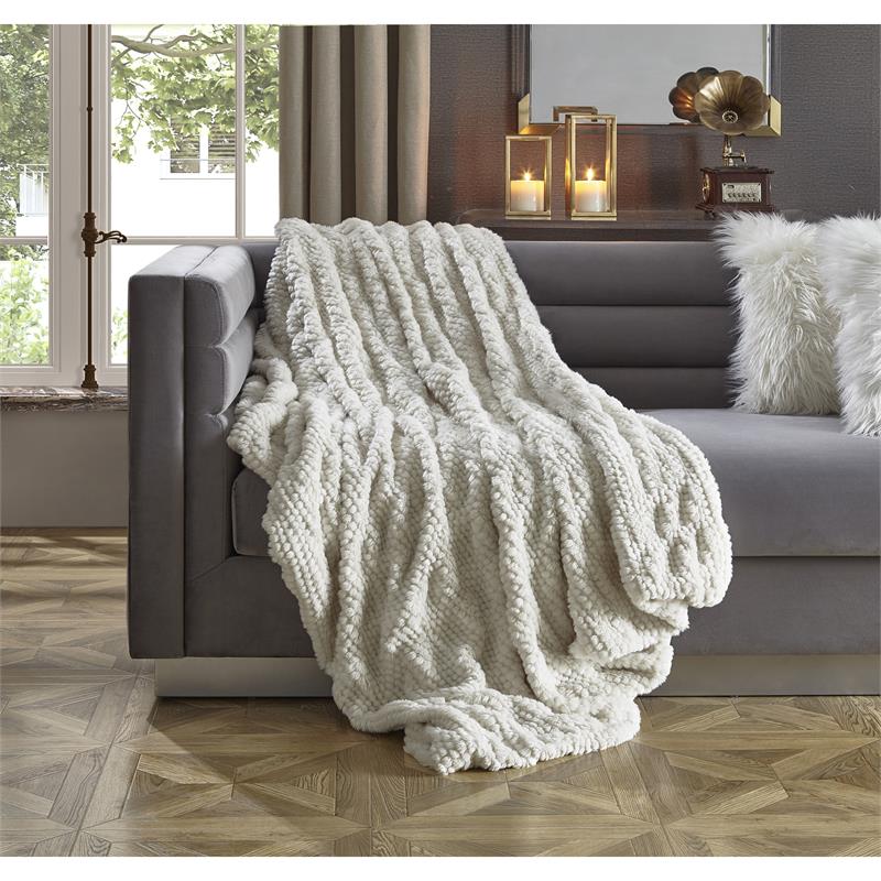 Zaynab Throw Ivory Acrylic 50