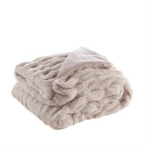 Atreyu Throw Blush Polyester 50&quotx60&quot Silky Ruched Cascade Rabbit