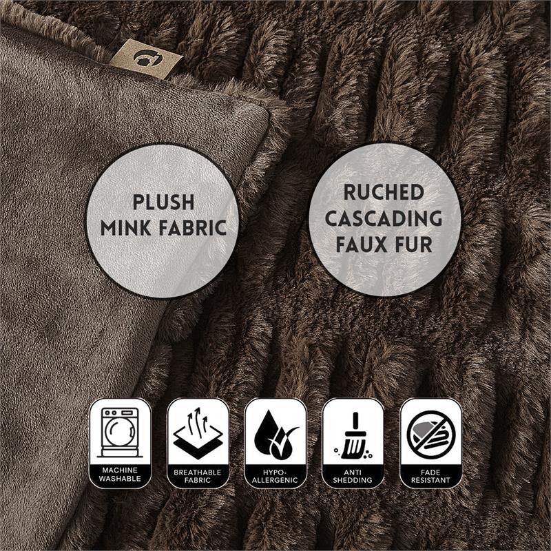 Atreyu Throw Brown Polyester 50