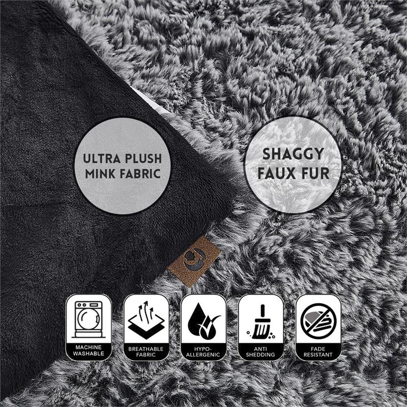 Avraham  Throw  Black  Polyester  50