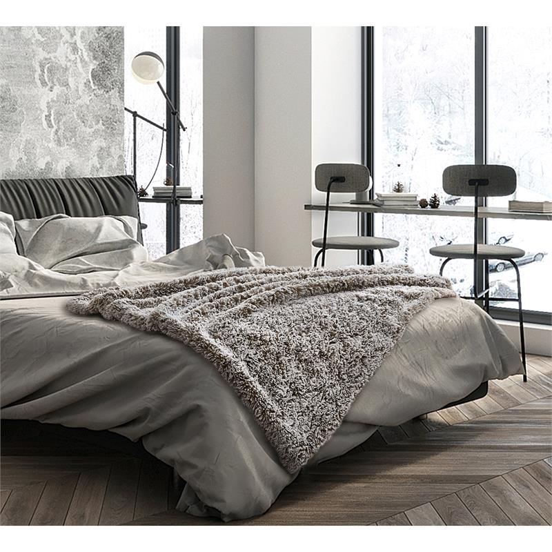 Avraham Throw Brown Polyester 50