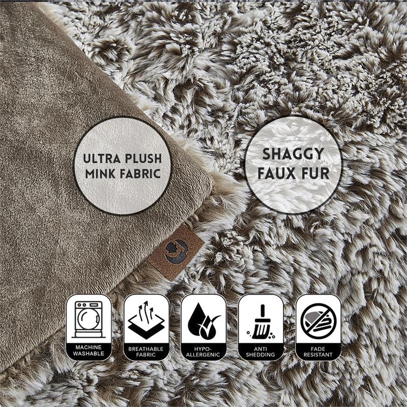 Avraham Throw Brown Polyester 50