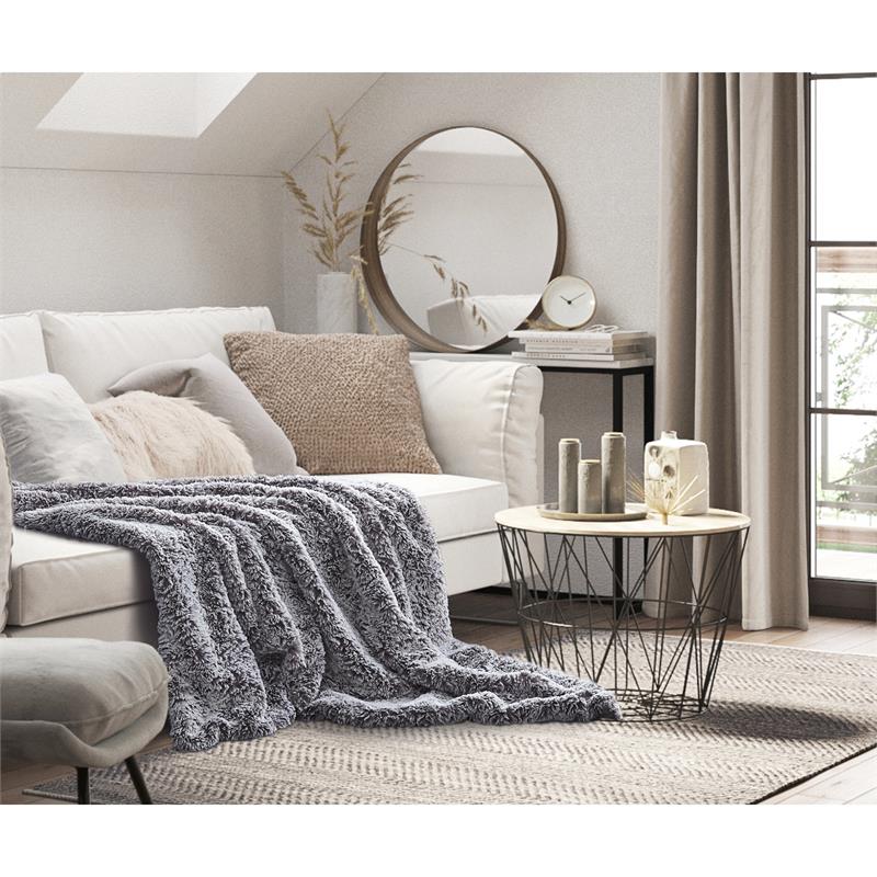 Avraham  Throw  Gray  Polyester  50