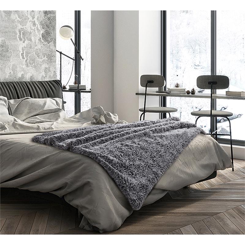Avraham  Throw  Gray  Polyester  50