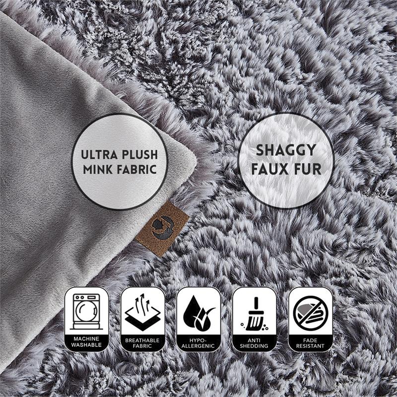 Avraham  Throw  Gray  Polyester  50