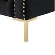 Arlette Club Chair Black Velvet Button Tufted Gold Nailhead Trim Sinuous Springs