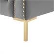 Arlette Club Chair Gray Velvet Button Tufted Gold Nailhead Trim Sinuous Springs