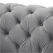Arlette Club Chair Gray Velvet Button Tufted Gold Nailhead Trim Sinuous Springs