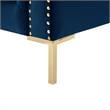 Arlette Club Chair Navy Velvet  Button Tufted Gold Nailhead Trim Sinuous Springs