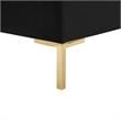 Arlette Sofa Black Velvet  Button Tufted Gold Nailhead Trim Sinuous Springs