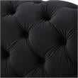 Arlette Sofa Black Velvet  Button Tufted Gold Nailhead Trim Sinuous Springs