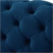 Arlette Sofa Navy Velvet  Button Tufted Gold Nailhead Trim Sinuous Springs