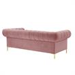Arlette Sofa Rust Velvet  Button Tufted Gold Nailhead Trim Sinuous Springs