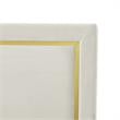 Creed Bed Beige Velvet King Upholstered Powder Coated Gold Frame and Base