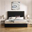 Creed Bed Black Velvet King Upholstered Powder Coated Gold Frame and Base