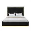 Creed Bed Black Velvet King Upholstered Powder Coated Gold Frame and Base