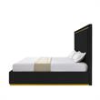 Creed Bed Black Velvet King Upholstered Powder Coated Gold Frame and Base