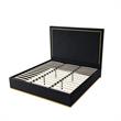 Creed Bed Black Velvet King Upholstered Powder Coated Gold Frame and Base