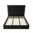 Creed Bed Black Velvet Queen Upholstered Powder Coated Gold Frame and Base