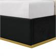 Creed Bed Black Velvet Queen Upholstered Powder Coated Gold Frame and Base