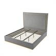 Creed Bed Grey Velvet King Upholstered Powder Coated Gold Frame and Base