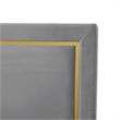 Creed Bed Grey Velvet King Upholstered Powder Coated Gold Frame and Base