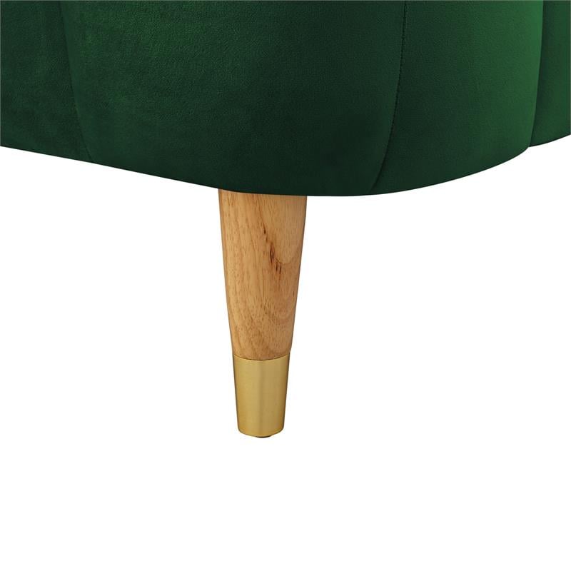 Aubreigh Bed Hunter Green Velvet King Upholstered Channel Tufted