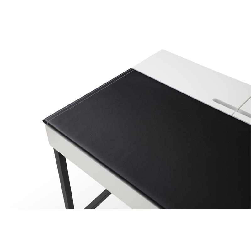 Floyd Eucalyptus Wood Desk Black/White 43.3L x 21.6W x 30H 2 Storage Drawers