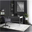 Floyd Eucalyptus Wooden Desk Black/Grey 43.3L x 21.6W x 30H 2 Storage Drawers