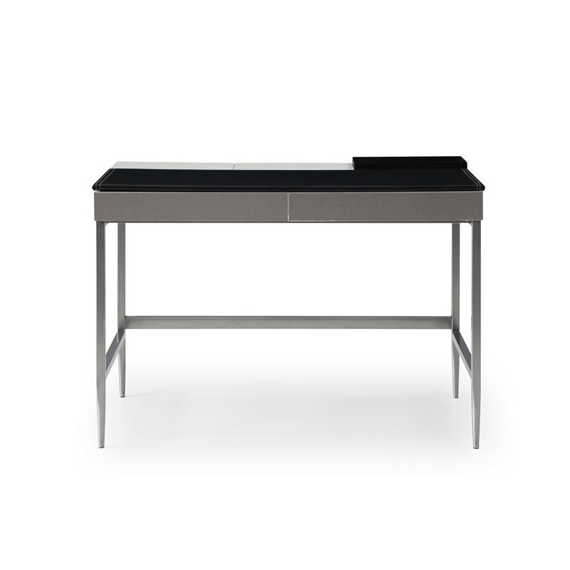 Floyd Eucalyptus Wooden Desk Black/Grey 43.3L x 21.6W x 30H 2 Storage Drawers