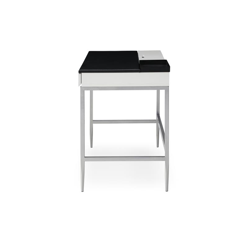 Floyd Eucalyptus Wooden Desk Black/Grey 43.3L x 21.6W x 30H 2 Storage Drawers