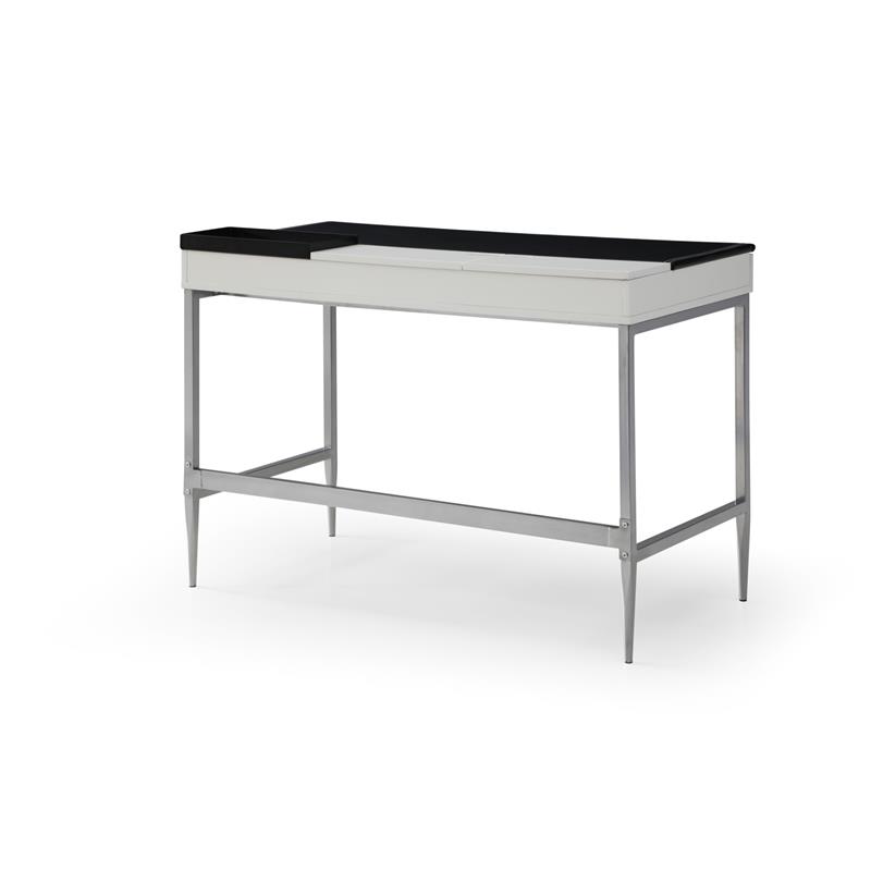 Floyd Eucalyptus Wooden Desk Black/Grey 43.3L x 21.6W x 30H 2 Storage Drawers