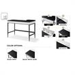 Floyd Eucalyptus Wooden Desk Black/Grey 43.3L x 21.6W x 30H 2 Storage Drawers